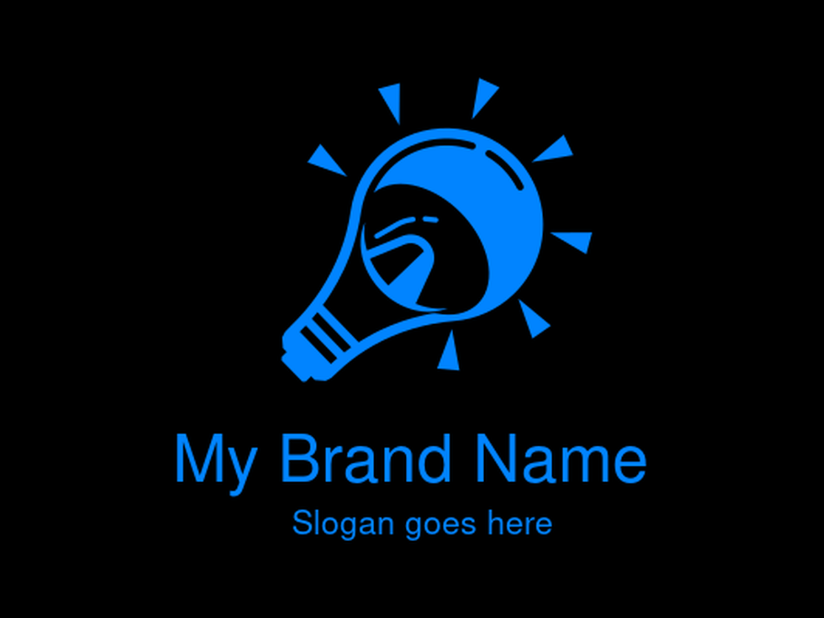 Modern Blue Bulb and Microphone Logo with Arrows for Podcast, Broadcasting, and Innovation Brands